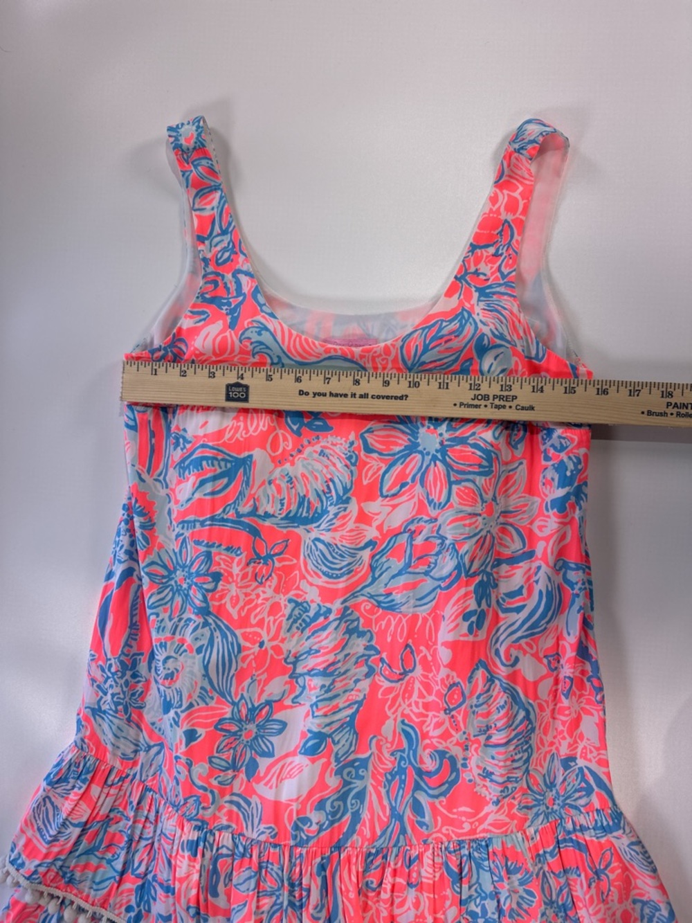 Lilly Pulitzer Women’s Nastashia Dress Coral Blue Ruffle Hem XS - Picture 13 of 14